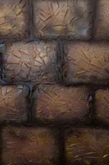 Repair, room design artistic three-color brown green putty on the wall