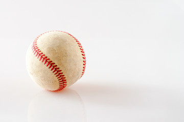 Sports Equipment old Baseball on white background