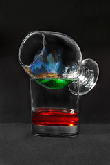 Burnt cocktail absinthe isolated black