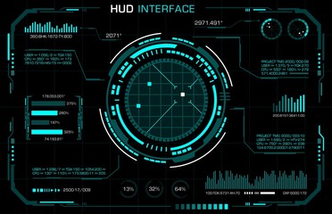 Hud interface. Futuristic panel. Vector art.