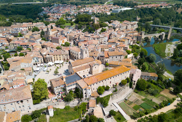 Fototapeta na wymiar Aerial view of Besalu, Spain