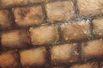 Repair, the design of the premises artistic multi-colored putty on the wall. Brown and vintage...
