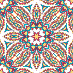 Hand drawn ornamental seamless pattern