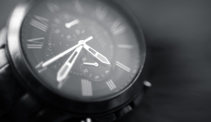 Chronograph hand watch close up makro shot
