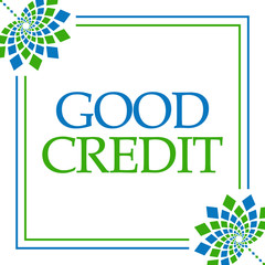 Good Credit Green Blue Floral Square 