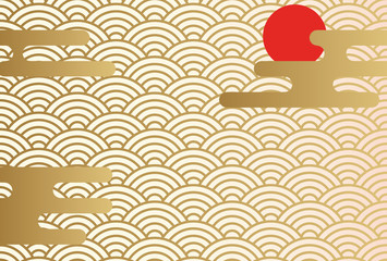 縁起の良い背景 幸運のシンボル 日本の伝統的な背景 年賀状の背景素材 新年のグリーティングカード Wall Mural Tomoko Arakawa