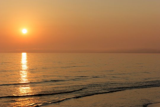 Fototapeta View on a Baltic Sea during sunrise