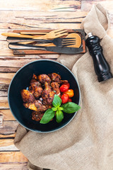 delicious fried chicken wings on table