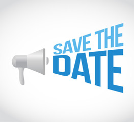 save the date loudspeaker message concept
