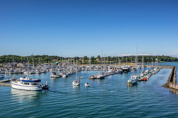 Fototapeta na wymiar Cowes marina on the Isle of Wight in the south of England