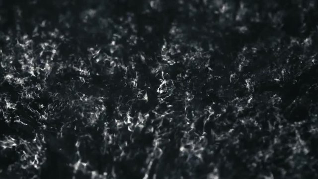 Real bubble entropy on black background - boiling water - abstract graphic title background - black and white