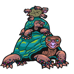 ガラパゴスの生きもの、ドーム型ゾウガメ家族篇０１。