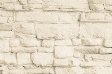 Pastel Cream brick wall texture Interiors background. Gray cement,concrete brushed vintage painted...