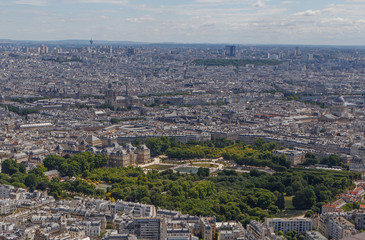 Fototapeta premium aerial view on Luxembourg Palace and Notre-Dame de Paris