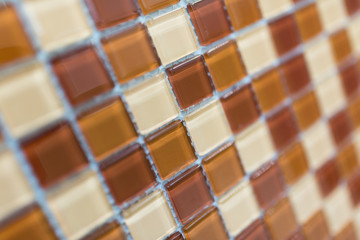 colorful modern mosaic tile in a bathroom macro closeup shallow depth of field