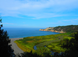 Fototapeta premium Landscape of Barayo beach near Puerto de Vega - Asturias, Spain