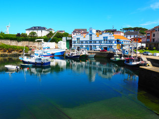 Fototapeta na wymiar Landscape of the seaport of Puerto de Vega, Asturias - Spain