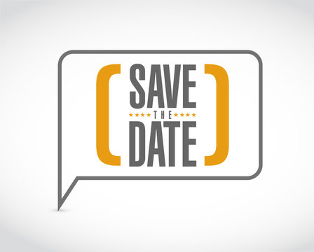 save the date message bubble isolated