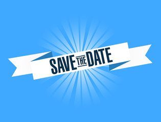 Save the date bright ribbon message