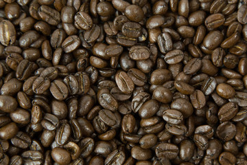 The coffee roast beans premium on white background.