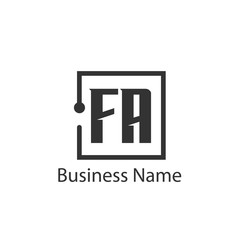 Initial Letter FA Logo Template Design