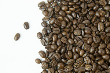 The coffee roast beans premium on white background.