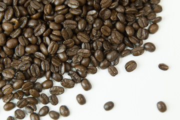 The coffee roast beans premium on white background.
