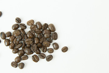 The coffee roast beans premium on white background.