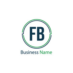 Initial Letter FB Logo Template Design