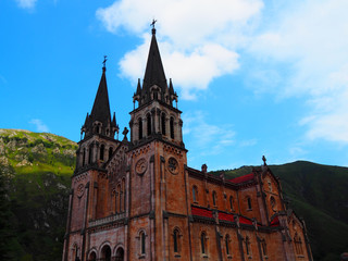 Fototapeta na wymiar View of the Basilica in Covadonga, Asturias - Spain