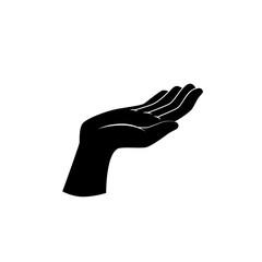 Support, beg gesture of human hand. Vector icon.  - 222325535