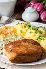 Fried fish fillet of cod.