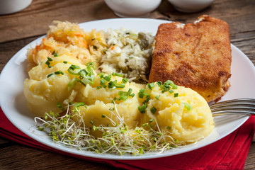 Fried fish fillet of cod.