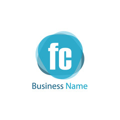 Initial Letter FC Logo Template Design