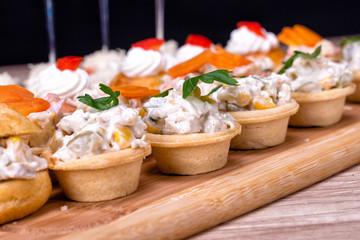 Finger food catering, close up shot
