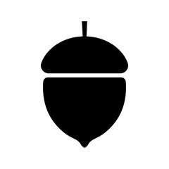 Acorn icon, silhouette, logo on white background