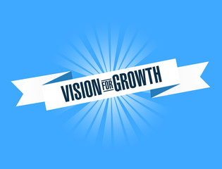 Vision for growth bright ribbon message