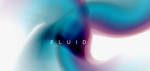 Color flowing wave, trendy liquid design template