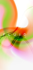 Color flowing wave, trendy liquid design template