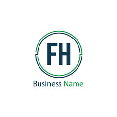 Initial Letter FH Logo Template Design