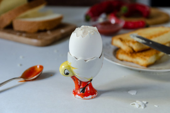 Egg in a stand for breakfast
