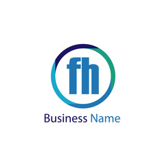 Initial Letter FH Logo Template Design