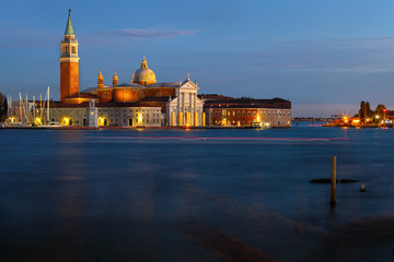 Venice Basilica Di San Giorgio Maggiore at night