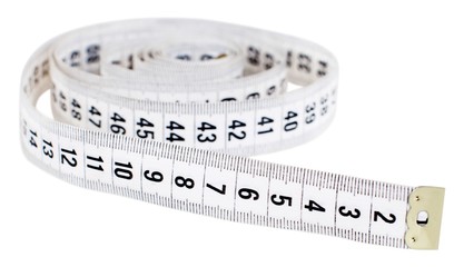 Measuring tape isolated on white background
