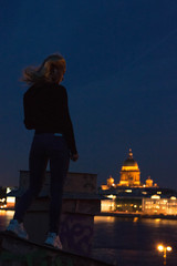night on the roof in Saint-Petersburg
