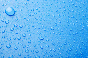 water drops on blue background