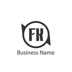 Initial Letter FK Logo Template Design