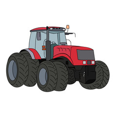 tractor on white background