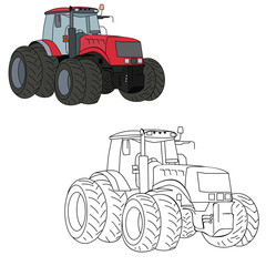 isolated tractor on white background