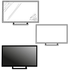 isolated tv, contour and sketch